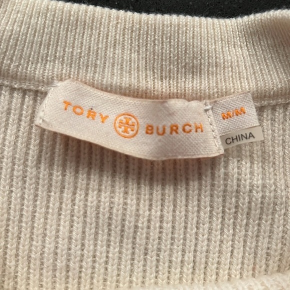 Tory Burch Ashley Ruffled Bell Sleeves Pullover Knit Sweater Wool Ivory - Picture 8 of 9